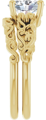 Sužadėtuvių Žiedas „Solitaire Sculptural“ 14k yellow gold Oval 8mm x 6mm (9)