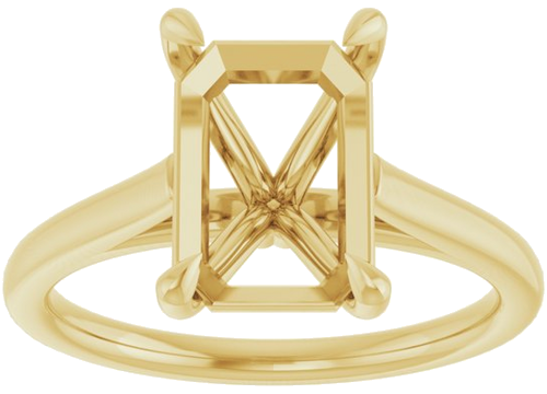 Sužadėtuvių Žiedas „Claw-Pong“ 14k yellow gold Emerald 10mm x 7mm (3)
