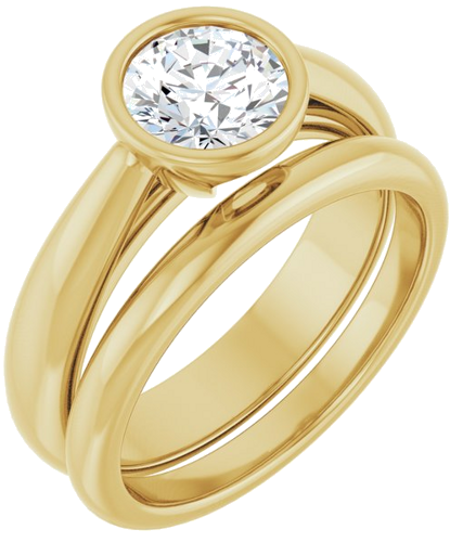 Sužadėtuvių Žiedas „Bezel-Set Solitaire“ 14k yellow gold Round 6.5mm (6)