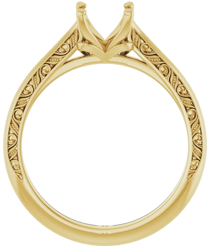 Sužadėtuvių Žiedas „Solitaire Sculptural“ 14k yellow gold Round 6.5mm (2)