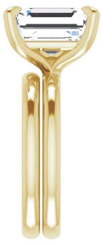 10K Yellow  11x9 mm Emerald Solitaire Engagement Ring Mounting (9)