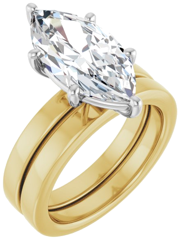 Sužadėtuvių Žiedas „Solitaire“ 14k yellow/white gold Marquise 16mm x 8mm (6)
