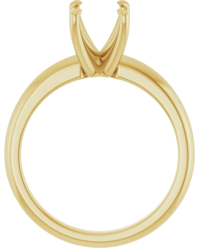 14K Yellow 8x6 mm Emerald Solitaire Engagement Ring Mounting (2)