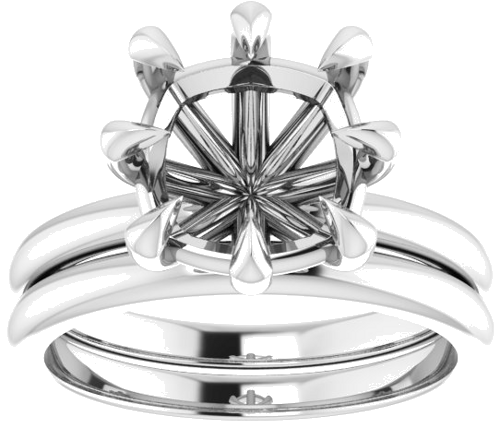 Sužadėtuvių Žiedas „Claw-Prong“ 950 Platinos Cushion 9mm (8)