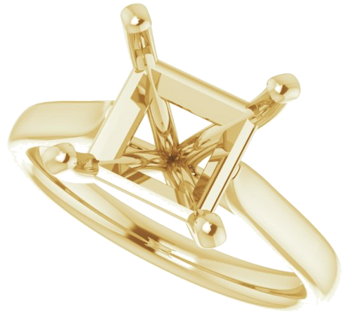 14K Yellow 8 mm Square Engagement Ring Mounting (5)