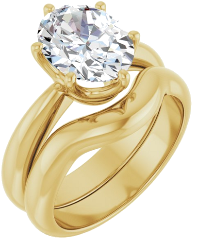 Sužadėtuvių Žiedas „Solitaire Crown-Inspired“ 14k yellow gold Oval 10mm x 8mm (6)