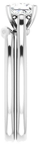 14K White 4.5 mm Square Solitaire Engagement Ring Mounting (9)