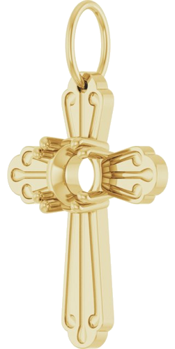 Pakabukas „Accented Cross“ 14k yellow gold Round 5.2mm (2)