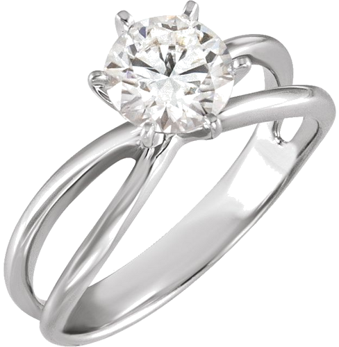 14K White 6.5 mm Round Engagement Ring Mounting (3)