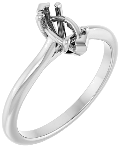 Sužadėtuvių Žiedas „Solitaire“ 585 Baltojo Aukso Marquise 8mm x 4mm (1)