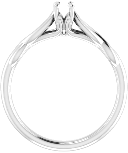 Sužadėtuvių Žiedas „Solitaire Sculptural“ 10k white gold Oval 5mm x 3mm (2)