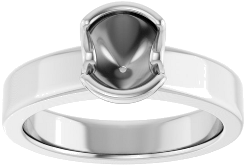 Sužadėtuvių Žiedas „Half-Bezel Solitaire“ 14k white gold Round 6.5mm (3)