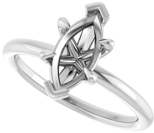 Sužadėtuvių Žiedas „Claw-Prong Solitaire“ 14k white gold Marquise 10.5mm x 5.5mm (5)