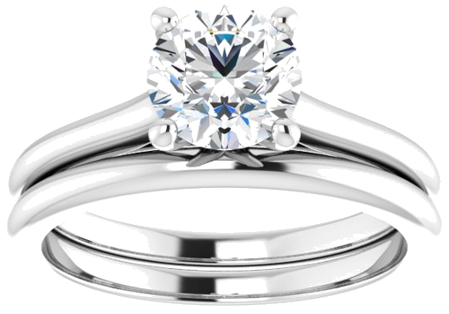 14K White 6.5 mm Round Solitaire Engagement Ring Mounting (8)