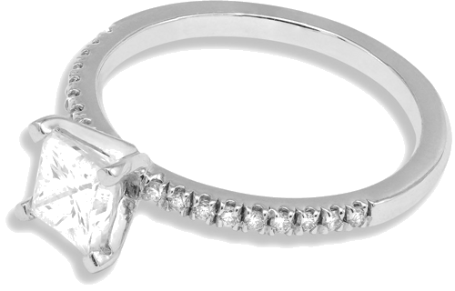 White gold engagement ring with a natural diamond (1)