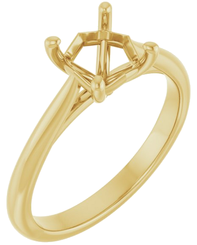 Sužadėtuvių Žiedas „Solitaire“ 14k yellow gold Asscher 6mm (1)