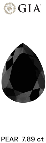 7.89 carat Fancy Black-VVS2 Natūralus Pear Deimantas (1)