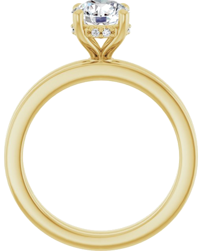 Sužadėtuvių Žiedas „Hidden Halo-Style“ 14k yellow gold Round 6.5mm (7)