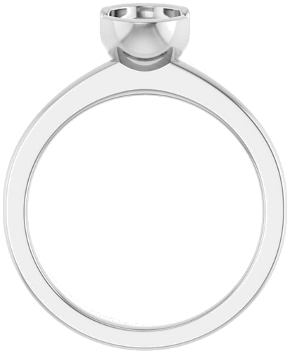 Sužadėtuvių Žiedas „Half-Bezel Solitaire“ 14k white gold Oval 8mm x 6mm (2)