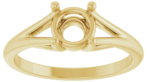 Sužadėtuvių Žiedas „Solitaire Split-Shank“ 14k yellow gold Round 6.5mm (3)