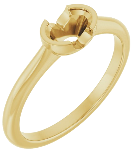 14K Yellow 6x4 mm Oval Solitaire Engagement Ring Mounting (1)