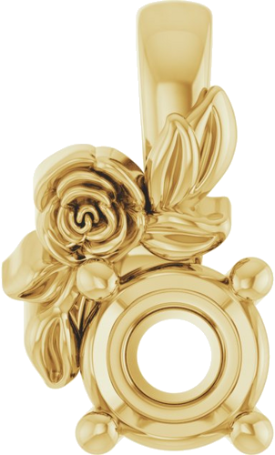 Pakabukas „Solitaire Floral“ 14k yellow gold Round 3.4mm (1)