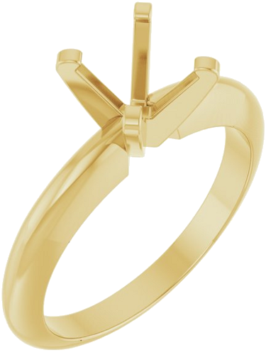 14K Yellow 6.5 mm Round Solitaire Engagement Ring Mounting (1)