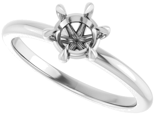 Sužadėtuvių Žiedas „Claw-Prong“ 14k white gold Round 5.8mm (5)