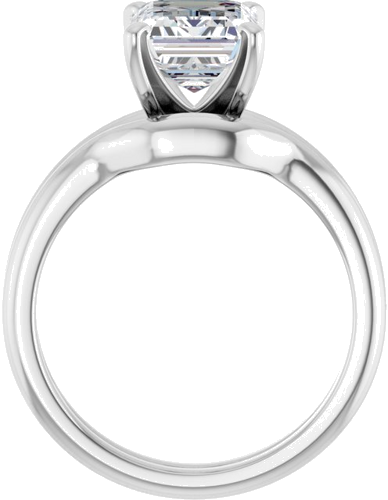 14K White  9x7 mm Emerald Solitaire Engagement Ring Mounting (7)