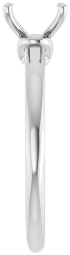 14K White  7.4 mm Round Solitaire Engagement Ring Mounting (4)