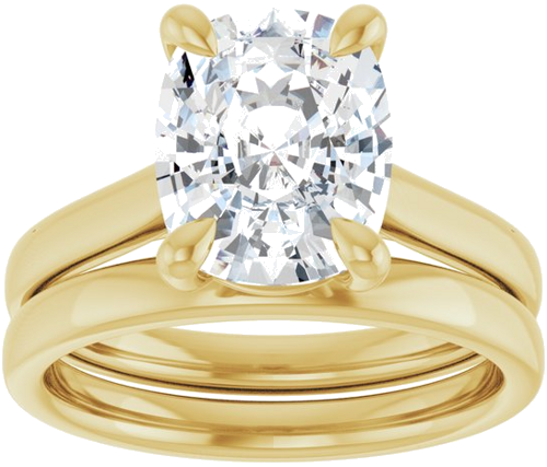 Sužadėtuvių Žiedas „Claw-Prong Solitaire“ 14k yellow gold Elongated Cushion 10mm x 8mm (8)