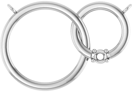 Sterling Silver 1-Stone Family Interlocking Circle Necklace Center (1)
