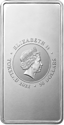 1 kg Tokelau 50 dolāru „Dieviete Eiropa” sudraba monēta-stienis (2)