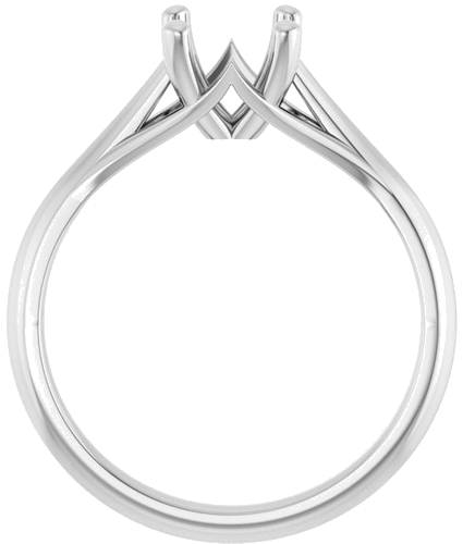 14K White 6 mm Cushion Solitaire Engagement Ring Mounting (2)