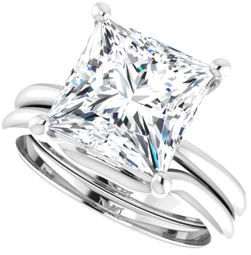 Sužadėtuvių Žiedas 14k white gold Square 9mm (10)