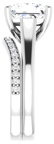 Sužadėtuvių Žiedas „Solitaire“ 585 Baltojo Aukso Square 8mm (9)