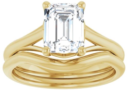 Sužadėtuvių Žiedas „Solitaire“ 585 Geltonojo Aukso Emerald 8mm x 6mm (8)