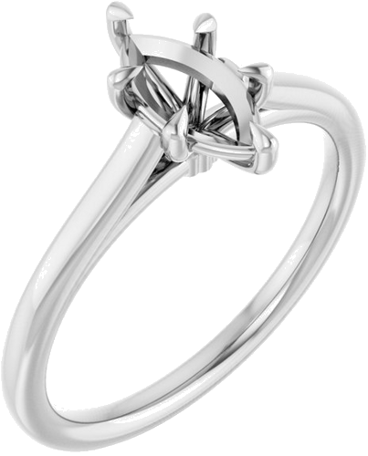 Sužadėtuvių Žiedas „Claw-Pong“ 14k white gold Marquise 8.5mm x 4.5mm (1)