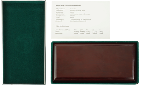 1.9 oz Kanada 2001 Vikingų paveldas Klevo lapo auksinių monetų rinkinys (3)