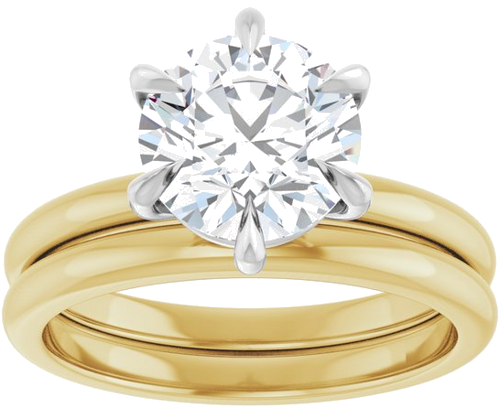 Sužadėtuvių Žiedas „Claw-Prong“ 14k yellow/white gold Round 8.2mm (8)