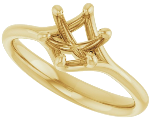 Sužadėtuvių Žiedas „Solitaire“ 10k yellow gold Round 6.5mm (5)