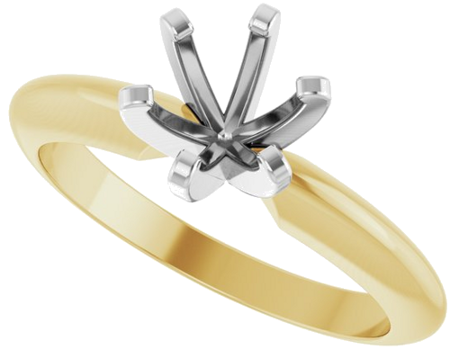 Sužadėtuvių Žiedas „Solitaire“ 14k yellow/white gold Round 5.8mm (5)