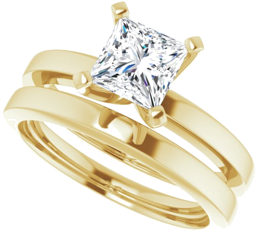 Sužadėtuvių Žiedas „Solitaire“ 10k yellow gold Square 5.5mm (10)