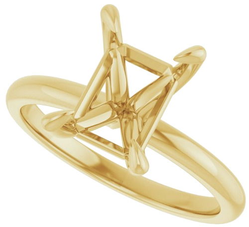 Sužadėtuvių Žiedas „Solitaire“ 417 Geltonojo Aukso Emerald 9mm x 7mm (5)