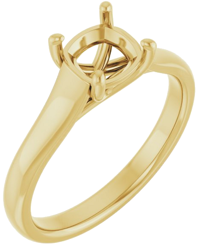 Sužadėtuvių Žiedas „Solitaire“ 10k yellow gold Cushion 6mm (1)