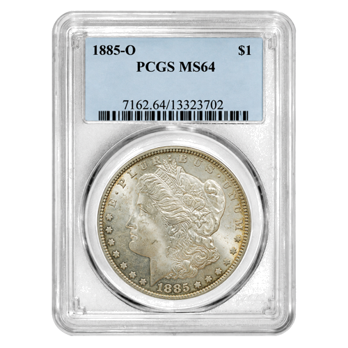 1 долар Морган 1885 Сребърна монета на САЩ PCGS MS63 (1)