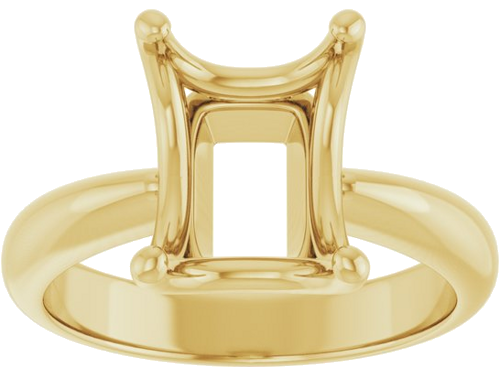 Sužadėtuvių Žiedas „Solitaire Crown-Inspired“ 14k yellow gold Emerald 10mm x 8mm (3)
