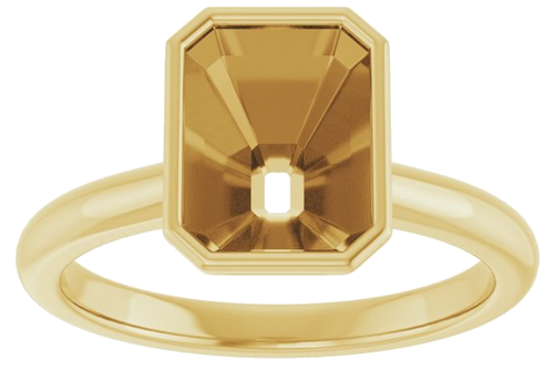 Sužadėtuvių Žiedas „Bezel-Set Solitaire“ 10k yellow gold Emerald 8.5mm x 6.5mm (3)