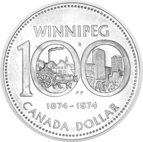 1 doleris 1974 Kanada Elžbieta II sidabrinė moneta (1)