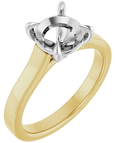 Sužadėtuvių Žiedas „Claw-Prong“ 14k yellow/white gold Round 8mm (1)